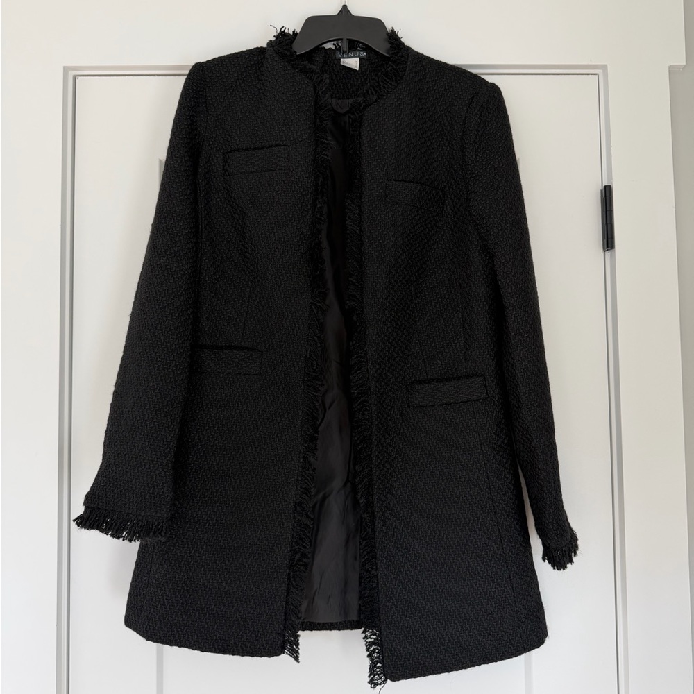 NWOT VENUS Black Textured Blazer Coat